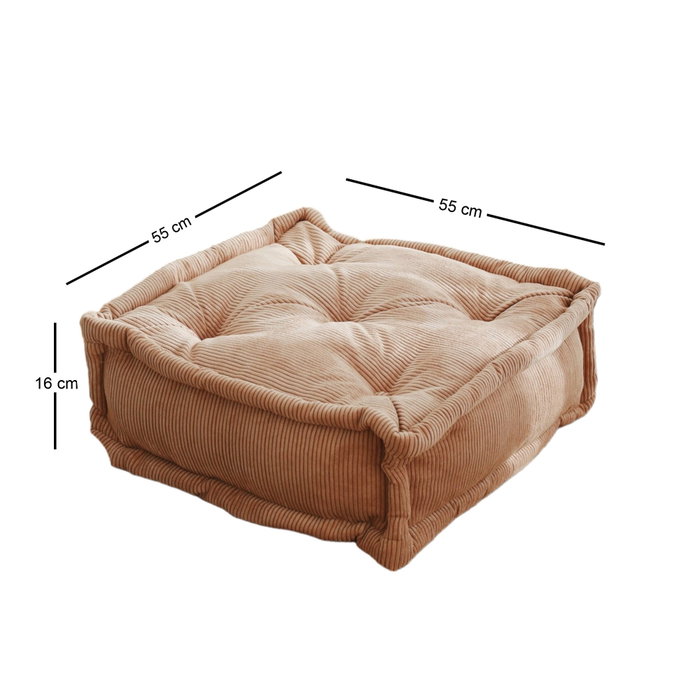 Atelier Del Sofa Cojín de Terciopelo Camel - Lujoso Cojín Decorativo para Hogar, 55x16x55 cm
